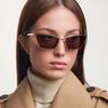 Ikke-polariserte klassiske katteøyne-rektangulære solbriller for kvinner Luksusmerkedesign Mote Vintage metallinnfatning solbriller Retro briller Unisex