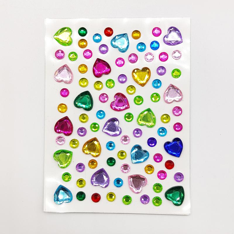 

Colorful Heart Shape Gem Sticker 3D Face Rhinestone Tattoo Eyeshadow Stickers Fo Festival Party Stage Body Makeup Bling-HMA5 разноцветный