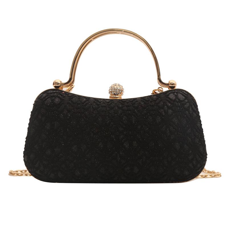2025 New Exquisite Women's Bag Lock Buckle Shoulder Chain Crossbody Bag Women's Banquet Bag One-Shoulder Crossbody Small Square Bag
