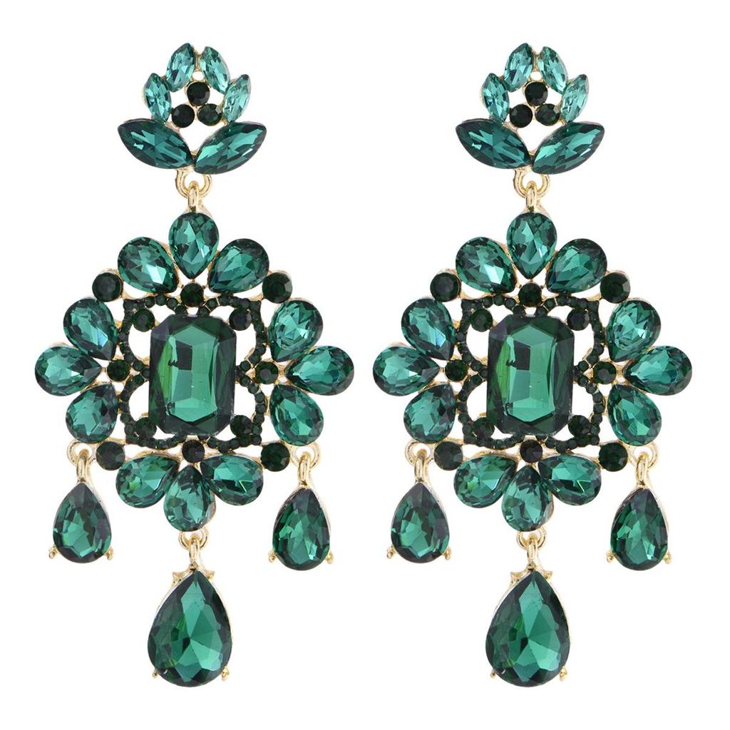 Luxurious Rhinestone Tassel Earrings: Elegant Crystal Studs with a European & American Flair