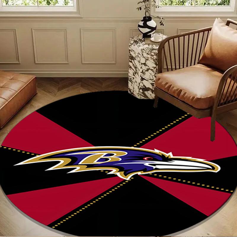 Ravens Team Spirit Round mat, Anti-slip Circle Carpet Chair rug For livingroom,Bedroom, doormat home decor Gift Christmas Gifts