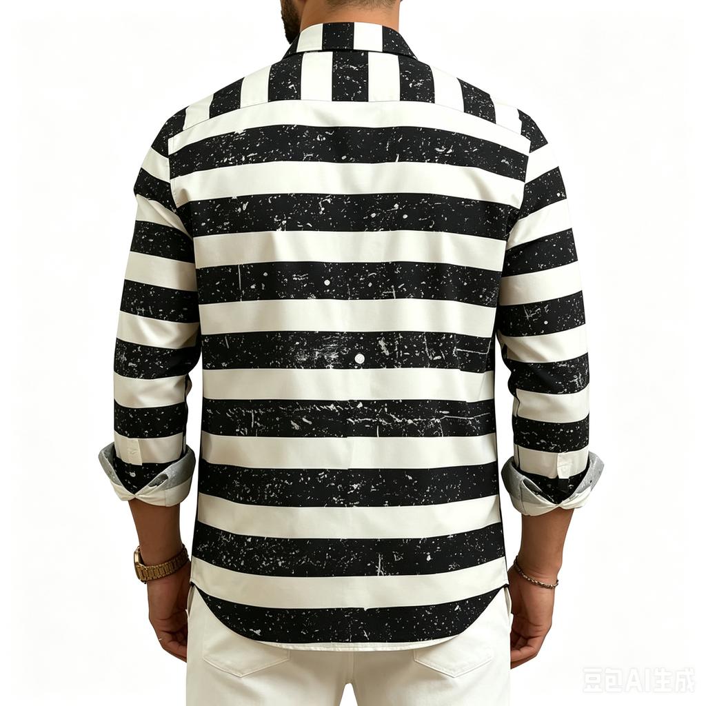 Herren Business Casual Langarm Gestreiftes Hemd für Arbeit Alltag