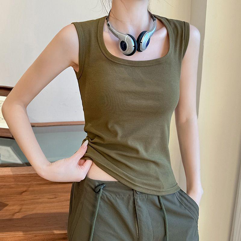 

Women s 2026 Summer Racerback Camisole: Solid Color, Wide Straps, Side Coverage 3XL Recommended [155 jin - 170 jin]