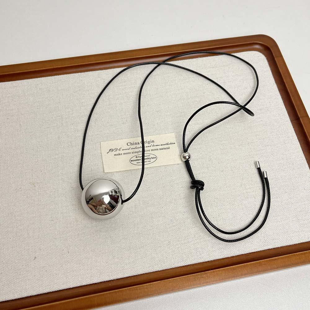 Silverfärgad Tröjkedja Halsband Svartfärgade Långa Kedjor Halsband Smycken Tillbehör