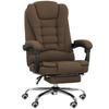 Office Chair With Adjustable Height Reclining Backrest Footrest And Padded Armrests Brown