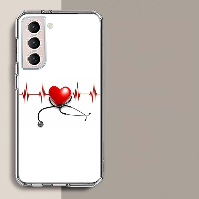 Nurse Medical Stethoscope Phone Case For Samsung S25+ Edge Galaxy S24 FE S23 Ultra Capa Shell S22+ S21 Plus S20 FE Cover Silicon