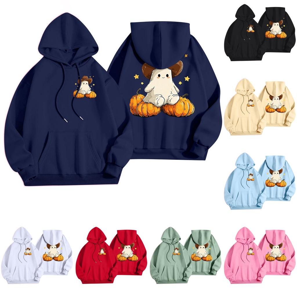 Women's Casual Fashion Halloween Printed Leisure Hooded Sweatshirt With Pockets
