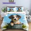 Australian Shepherd dog Pattern Bedding Home Decoration Birthday Gift (1 * duvet cover + 2 * pillowcase, without core)