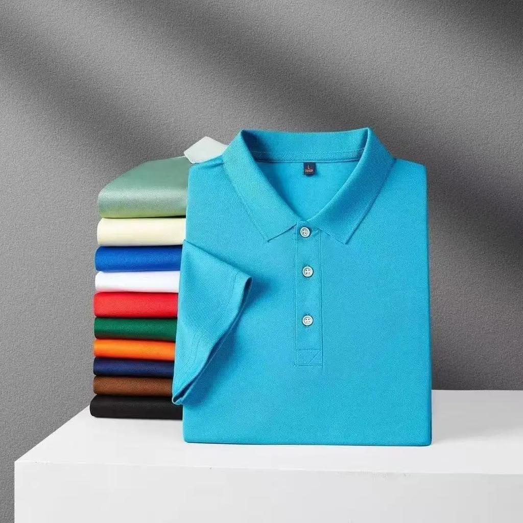 2026 Summer New Men's Fashion Casual Breathable Comfortable Polo Shirt Solid Color High Quality Short Sleeve T-shirt