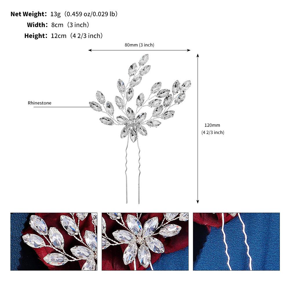 Bridal Jewelry High-end Handmade Pearl Crystal Hairpin Wedding Banquet Hairpin Headdress Silver Pin for Women