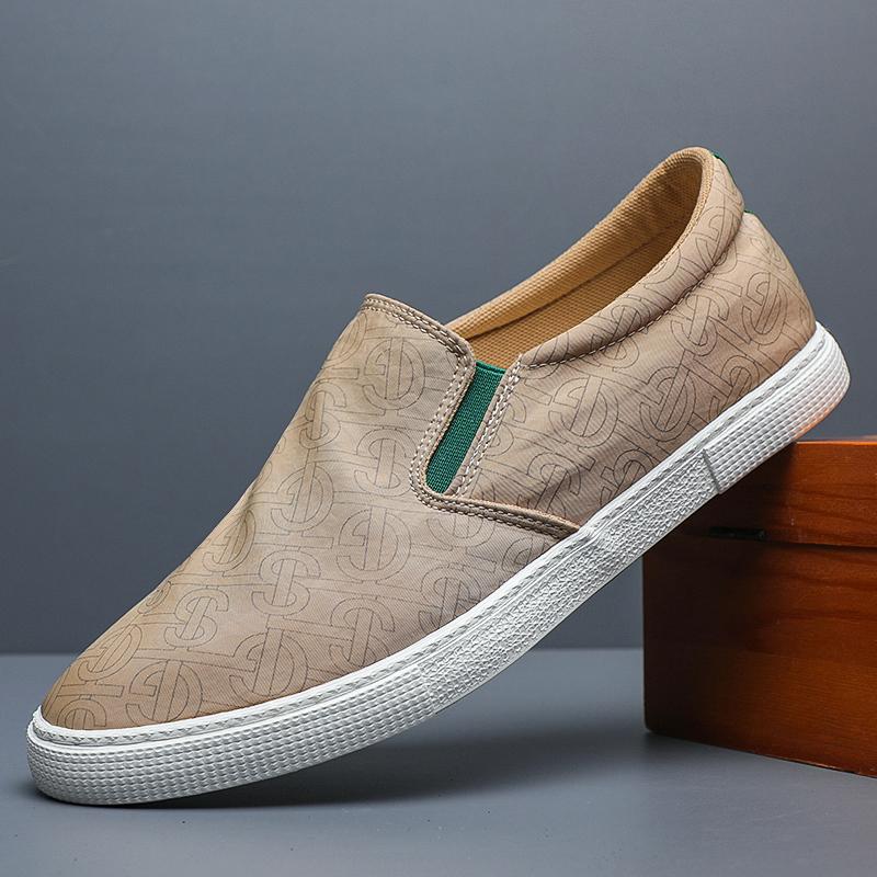 

Модная мужская повседневная обувь Дышащие слипоны парусиновые кроссовки Мужская обувь Летняя мода Эспадрильи Мужская трендовая обувь Новые лоферы BD24020 38 хаки
