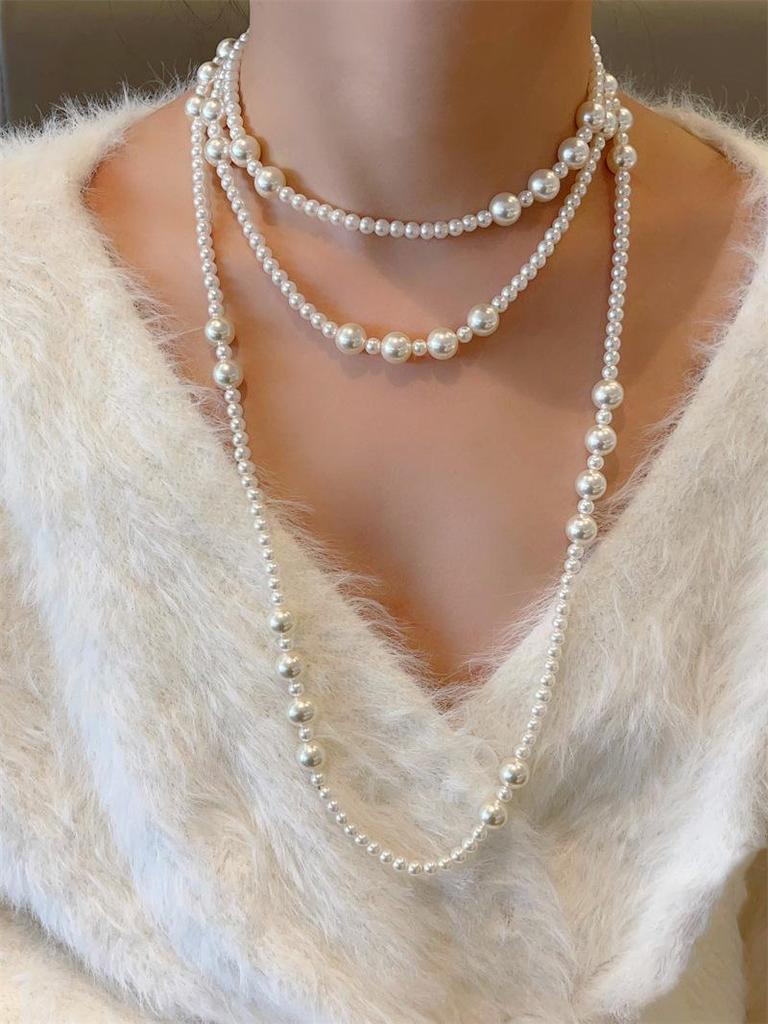 Genuine Freshwater Pearl Multi-Layer Choker: Handmade Woven Fishline Necklace - Elegant, Versatile Jewelry for Women