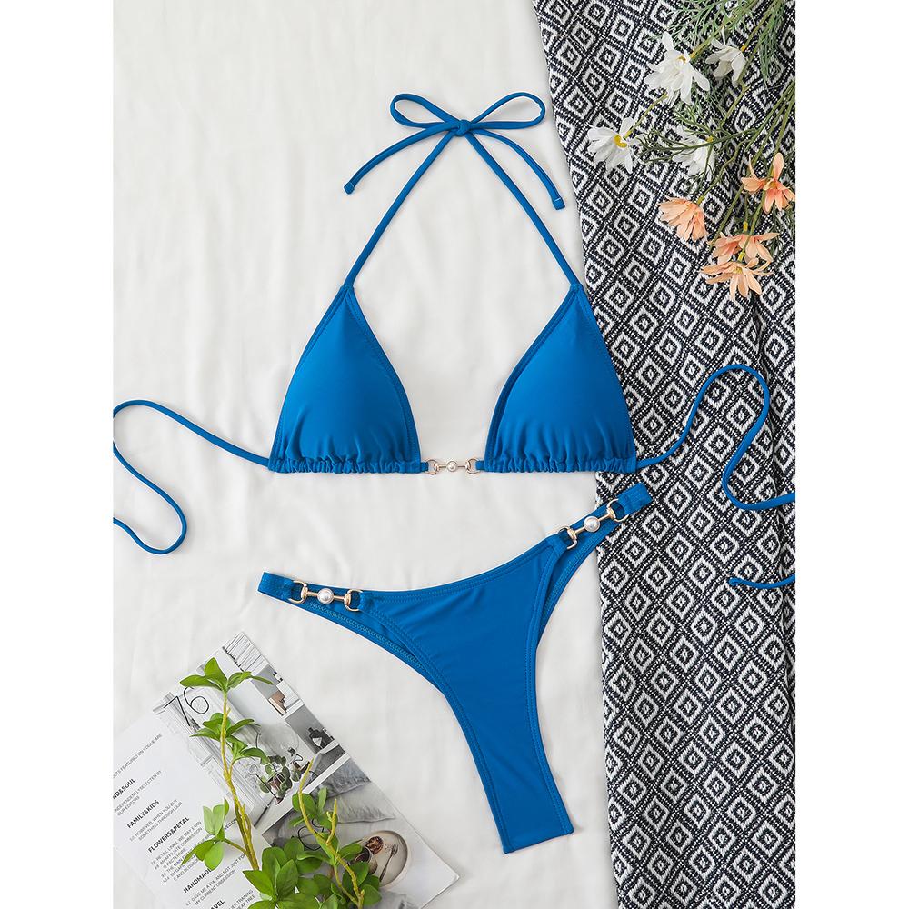 Biquíni Sexy 2026 Corrente Feminina Roupa de Banho Feminina Tanga Conjuntos de Micro Biquínis Peça Dupla Traje de Banho Nadar para Roupa de Praia