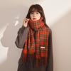 New Scarf Red Plaid Scarf Female Korean Version Versatile New Year's Scarf Warm and Thickened Winter Plaid Drape