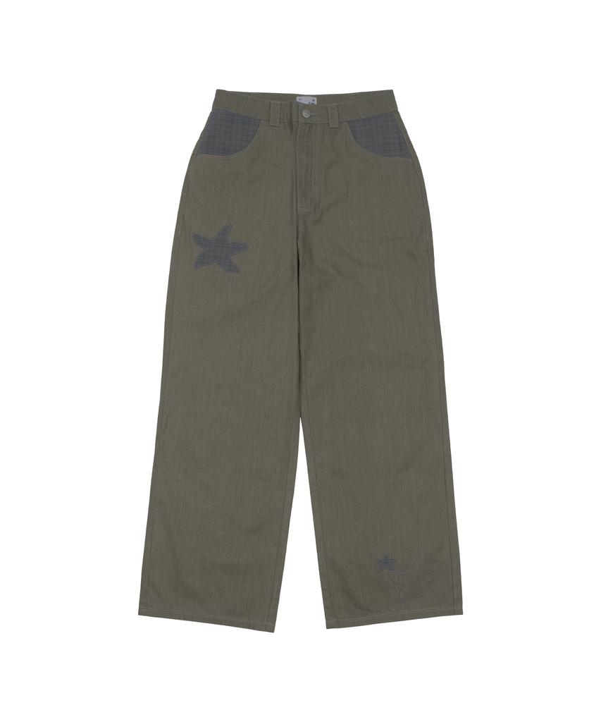 THE COLDEST MOMENT Tcm Starfish Patch Pants (Khaki Beige)