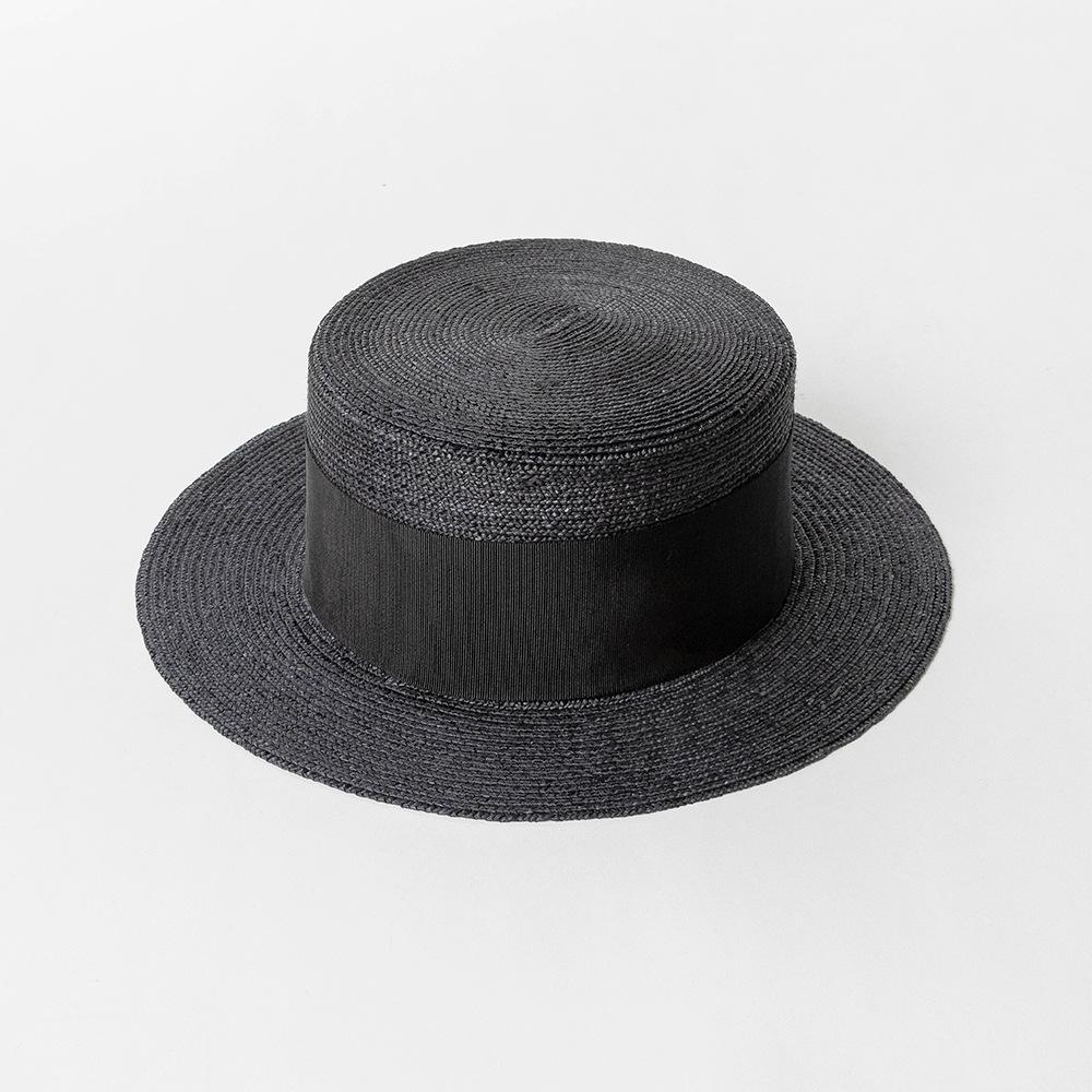 Spring and summer new fashion casual wide webbing fine straw flat top straw hat outdoor travel sunscreen sunshade straw hat tide