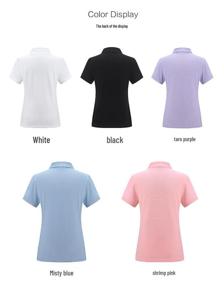 Korean Style Women's Slim Fit Short Sleeve Polo Shirt