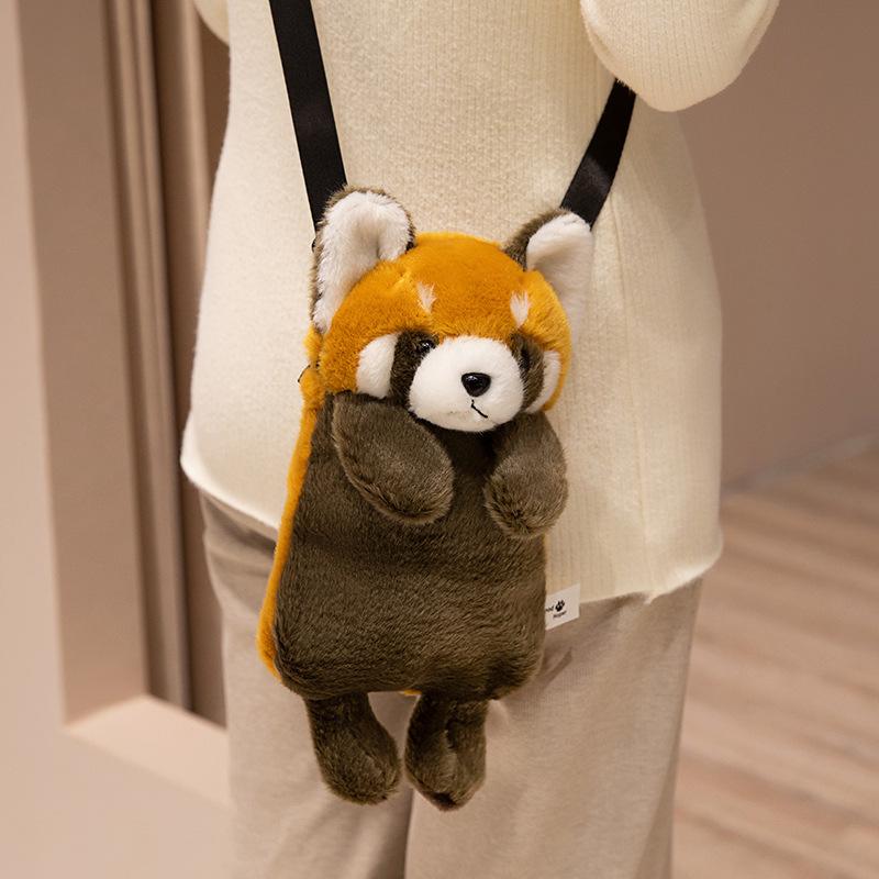 Cartoon Tiger Raccoon Bag Plush Toy Doll Snow Leopard Koala Doll Children Messenger Bag Soothing Doll