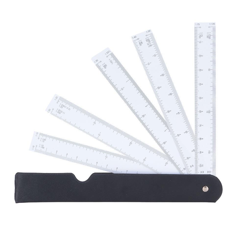 Foldable Design Scale Ruler Multi Ratio Scale Tools Durable Architect Scale Ruler  Art Drawing