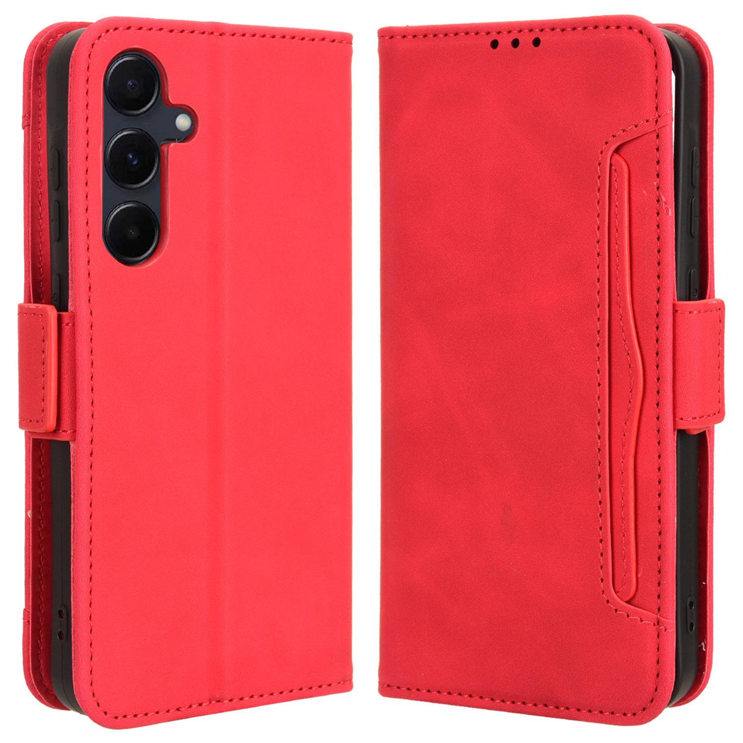 

Для Samsung Galaxy A35 5G чехол-кошелек кожаный раскладной чехол для телефона с отделениями для карт Red