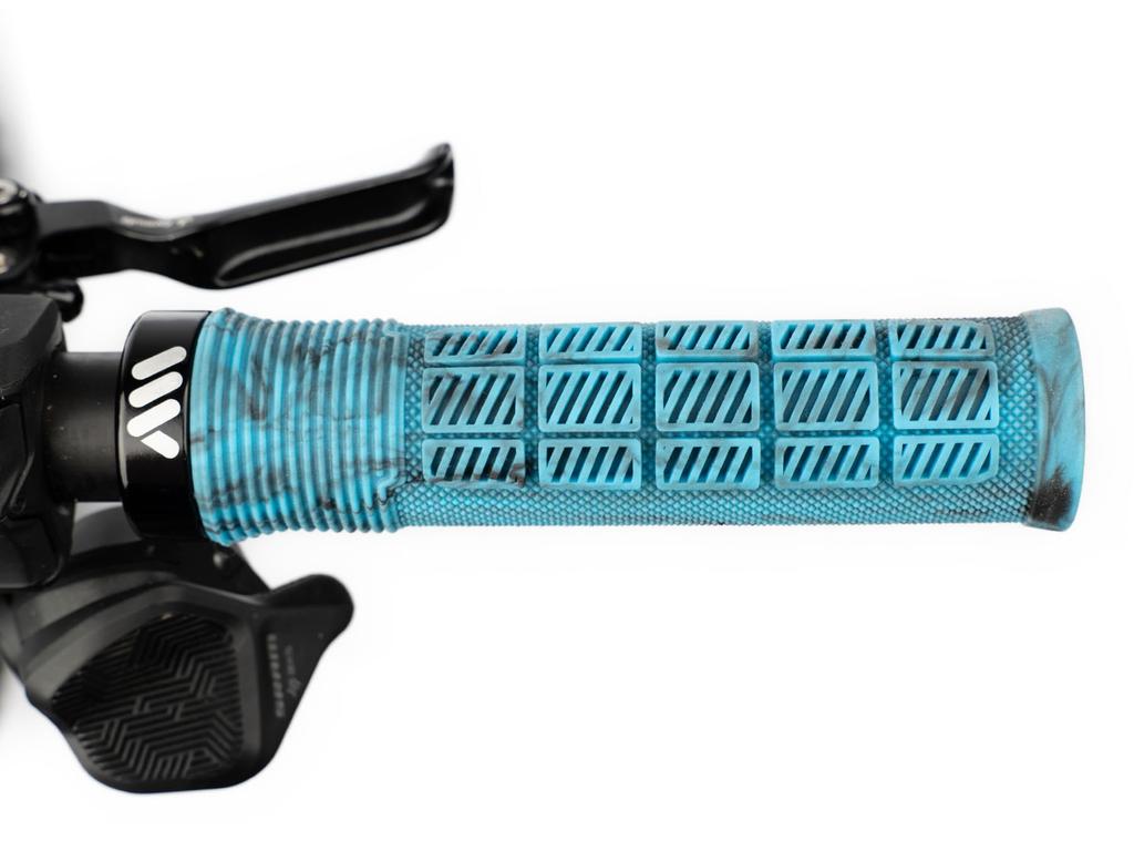 Estilo All Mountain AMS Puños para Bicicleta Puños Elevados Camuflaje Azul