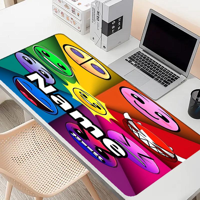 Custom Name Personalized Geometry Dash Pattern Mousepad, Laptop PC Desk Mat, Decorative Desk Mat for Home Keyboard Pad Gift