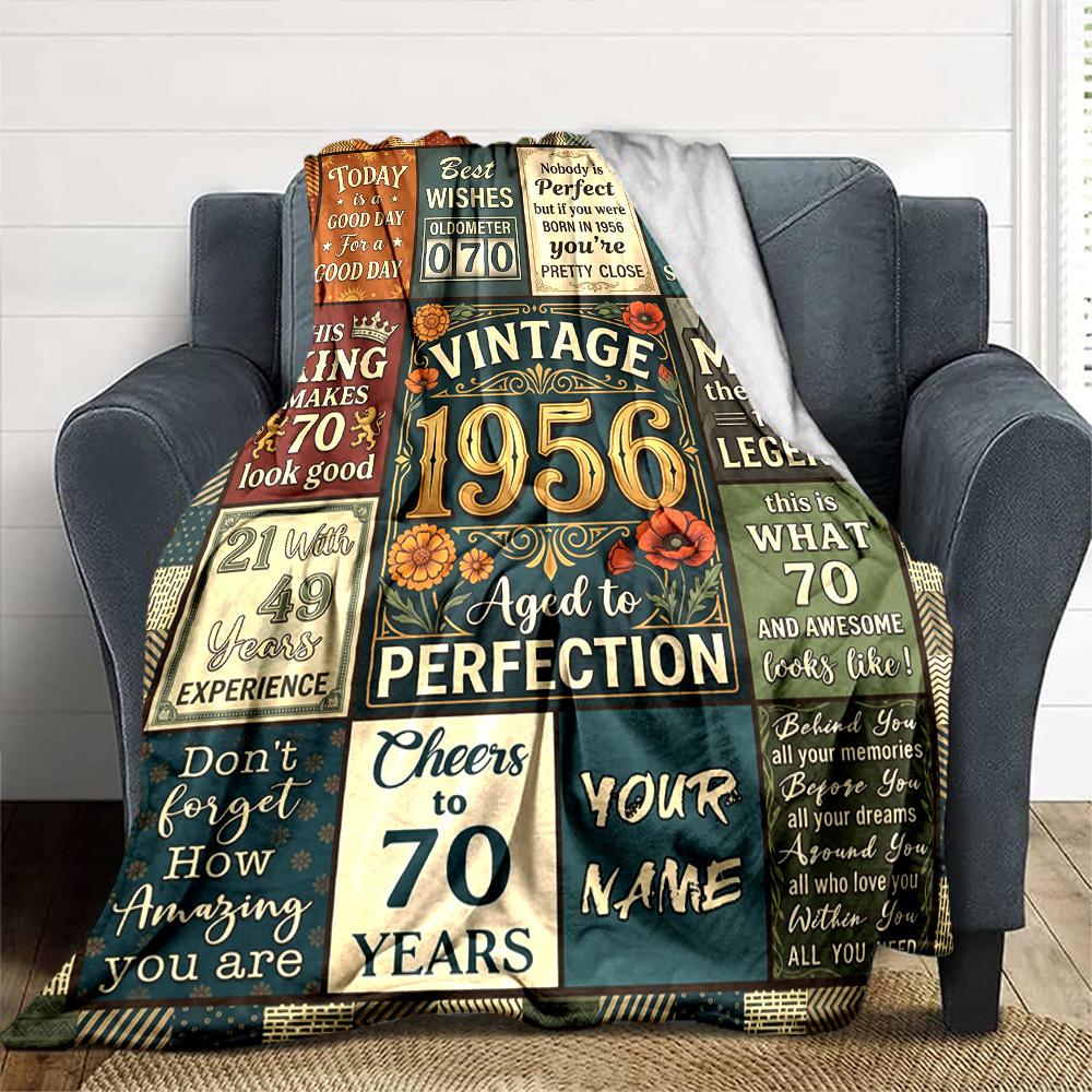 Vintage 1956 Years Customize Your Name Blankets Are Warm Soft Blankets Perfect For Naps Sofas And Relaxation They Also Make Great Christmas Halloween