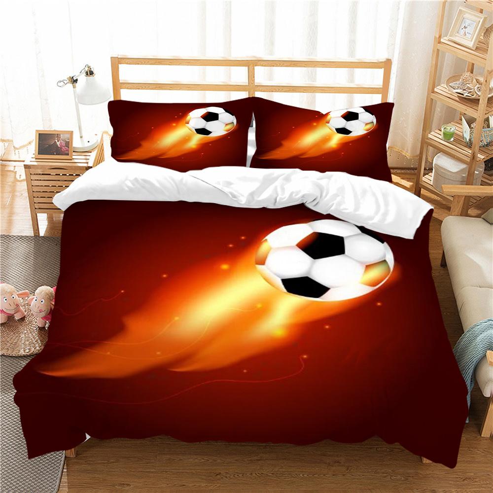 Heißer Verkauf Bettbezug Sets 3D Gedruckt Bett Set Fußball Heimtextilien Highend Polyester Quilt Abdeckung Kinder Einzigen Größe Bettdecke