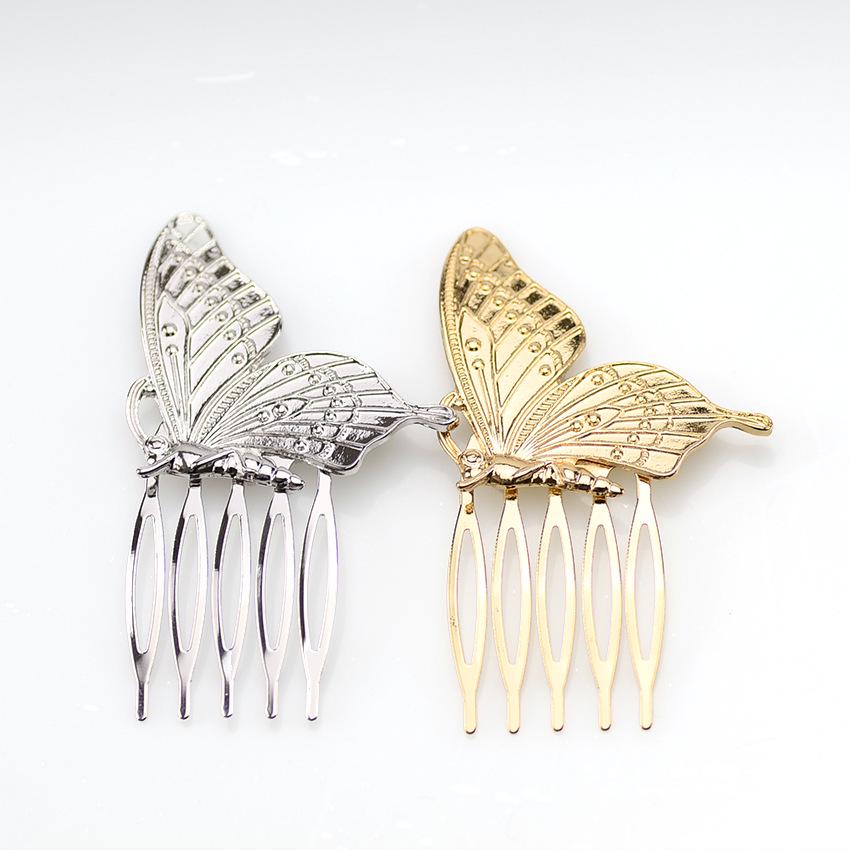 Neuer Schmetterling Haarkamm Mädchen Legierung Haarspangen Haaraccessoires für Frauen Gold Silber Farbe Haarklammern Haarnadeln Kopfschmuck Geschenke