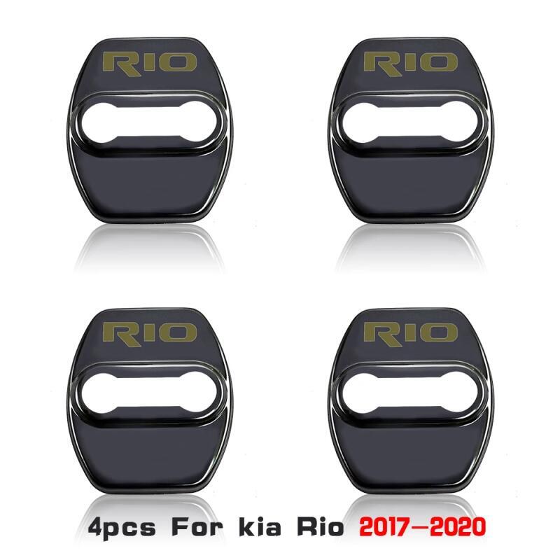 Cnzulk1 4PCS Car Door Lock Cover Protection Cover Dustproof Emblem Decals Decor For Kia Rio 2 3 4 5 X Line XLINE Auto Styling Accesorios