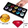 40mm(1.5 in) Crystal Diamond Jewels Paperweight Fake Diamonds Table Decoration Party Favors Gift, Glass Paperweight, Pack of 10 (Multicolor)