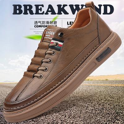 Pantofi casual noi din piele pentru bărbați, pantofi sport antiderapanți, adidași comozi la modă, pantofi casual plați slip-on pentru bărbați 2024nou