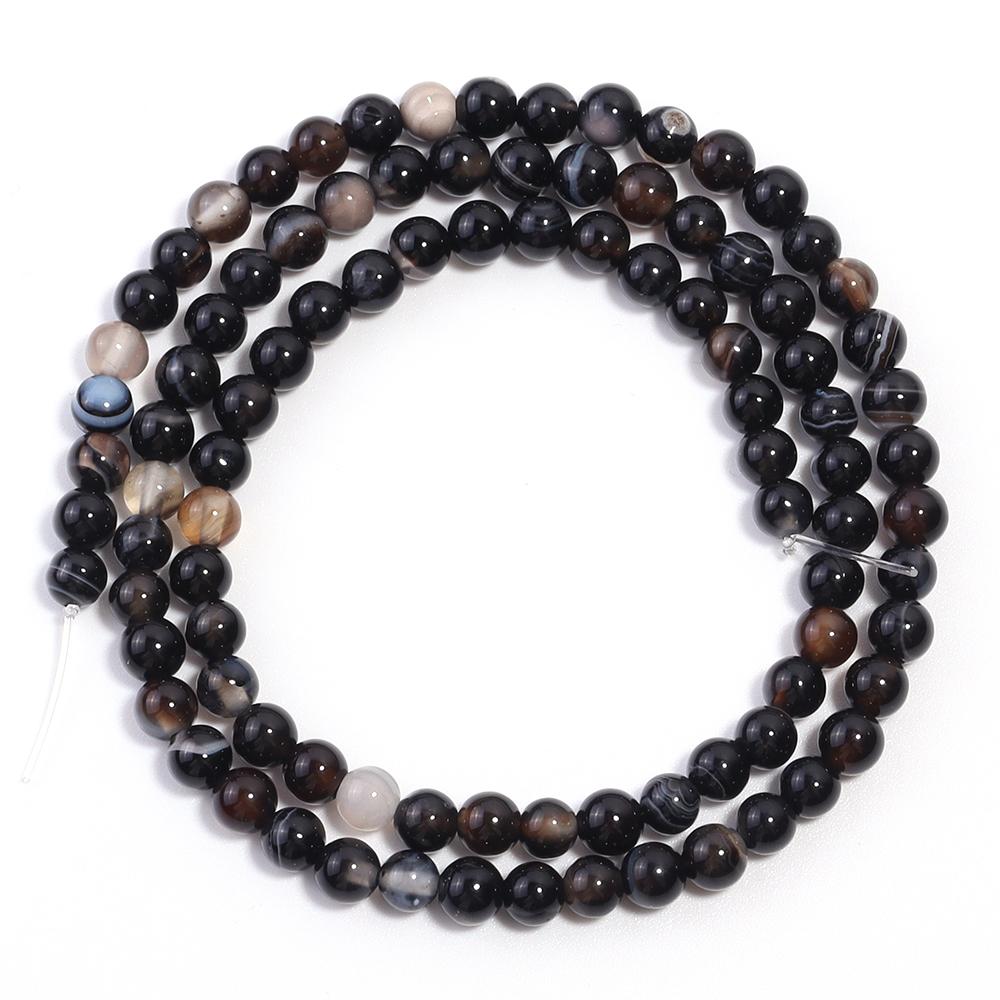 

1 Strand 4/6/8/10/12mm Striped Agate Beads Natural Round Loose Stone Beads For Jewelry Making DIY Bracelets Necklace Accessories