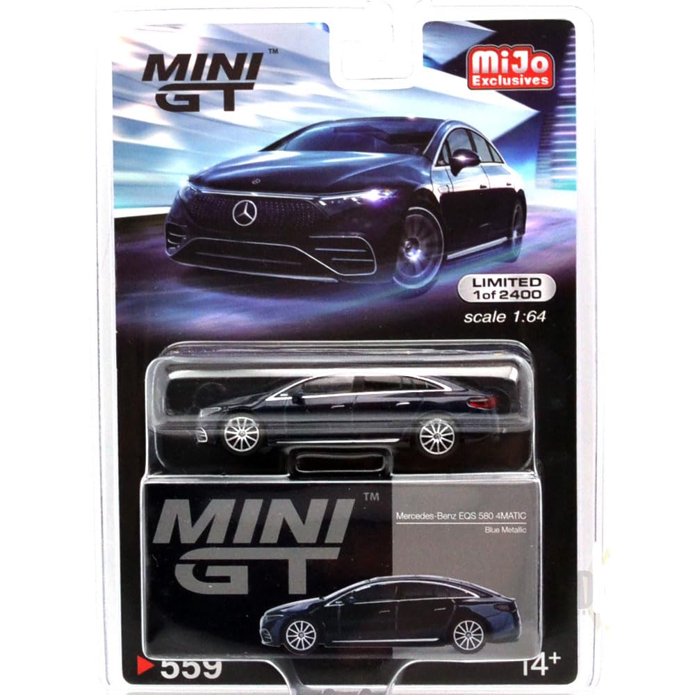 MINI GT Scale MiJo Toys USA Exclusive EQS 580 4MATIC 164 Mercedes-Benz (Blue Metallic)
