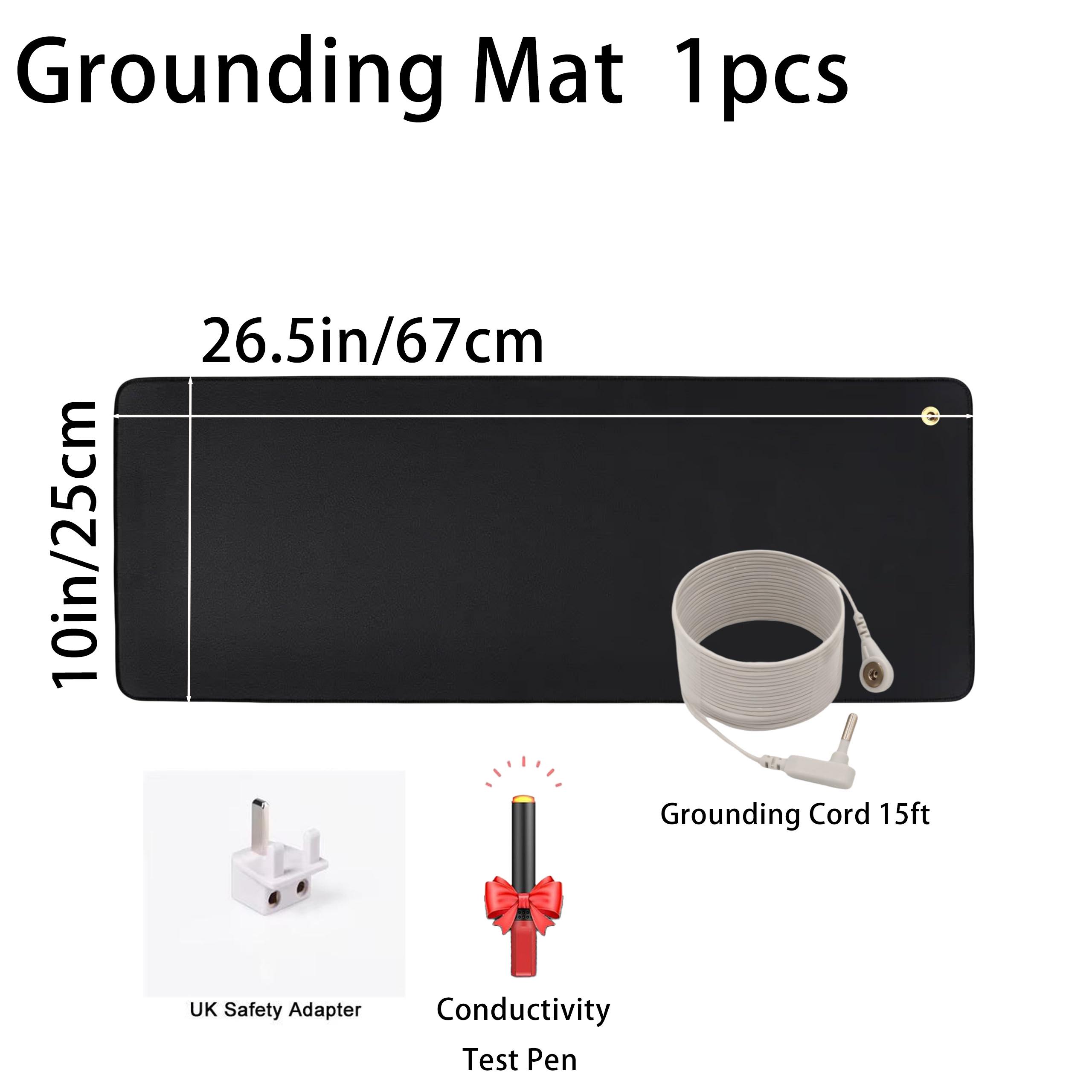 

Grounding Mat 26.5x10in 15ft Cord for Desk Sleep Stress Relief Full Body Balance Wellness Support UK Plug чёрный