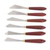 6Pcs Palette Knife Stainless Steel Blade Wooden Handle Widely Used Painting Knife Set for Painting Mixing