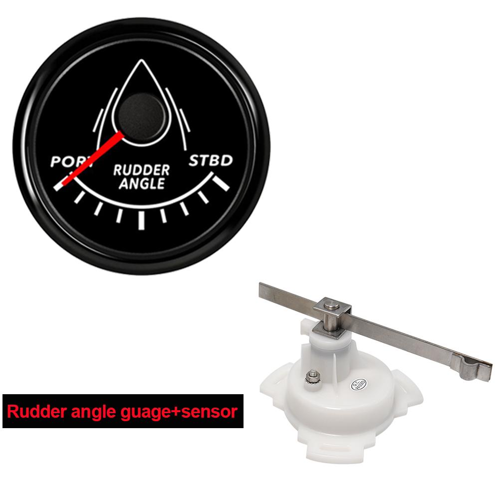 52mm Rudder Angle Indicator with Rudder Angle Sensor Red Backlight 0-190 Ohm for Marine Yacht 12V/24V
