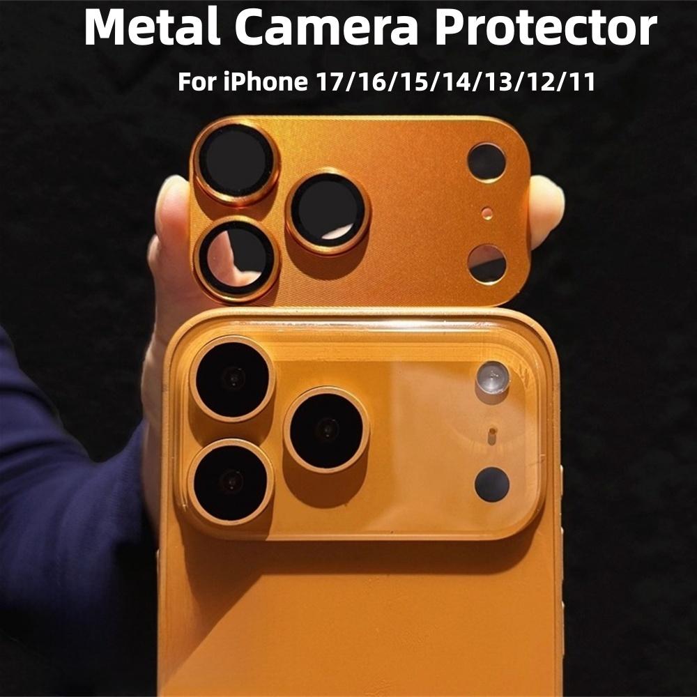 Metal Camera Full Coverage Protector Cover For IPhone 17 16 15 14 13 12 11 Anti-scratch High Definition Glass Lens Protect Cap