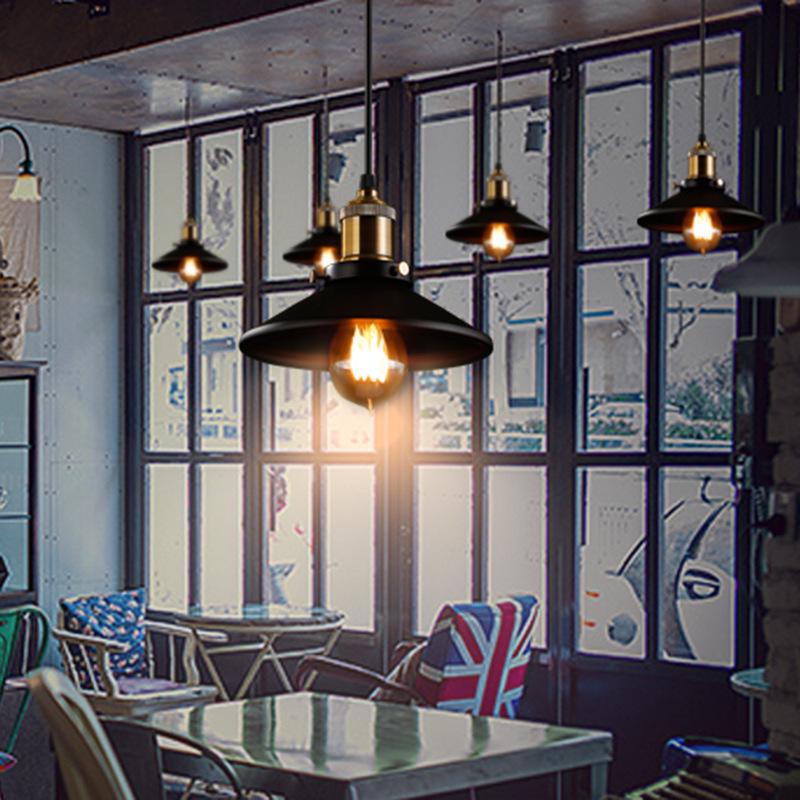 Moderner schwarzer Retro-Eisen-Loft-Kronleuchter - Industrielle Einzelkopf-Lampe für Restaurants, Bars und Hotels