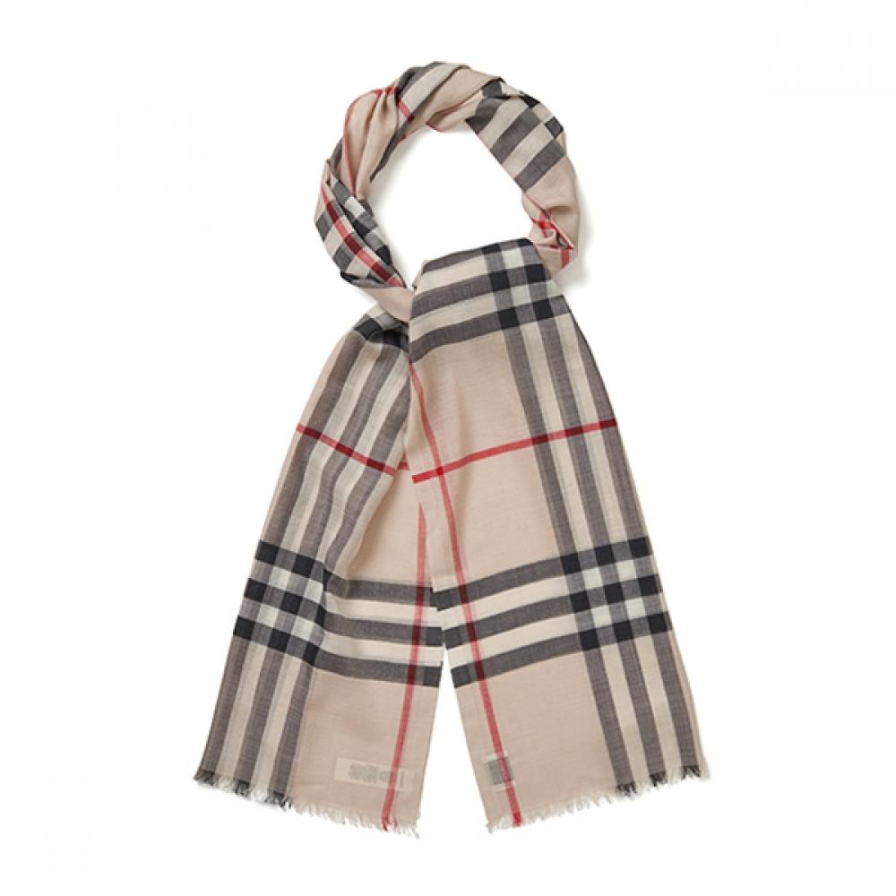 

Burberry 8078782 A5129 Checked Wool Silk Scarf 8078782 A5129