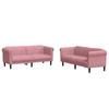 2 Piece Sofa Set in Pink Velvet