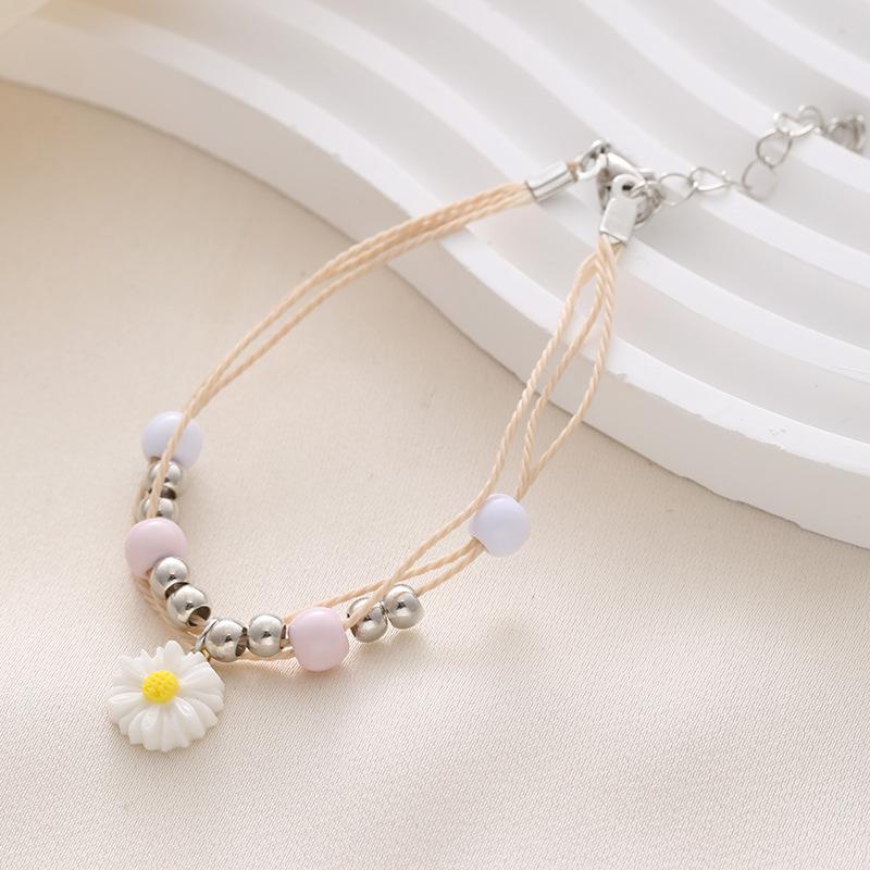 Fresh Daisy Bracelet For Women Cute Simple Flower Hand Rope Versatile Student Gift Jewelry Accessory