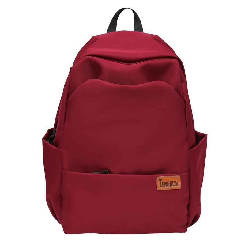 Women Solid Color Backpack Men's Backpack Lightweight Travel Computer Bag Student Schoolbag