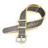CASSIS Nylon Watch Strap TYPE NATO with Replacement X1126CS1997018 LX, 18mm, Gray/Yellow, Tool,