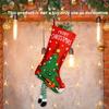 4pcs Set of Charming Christmas Stockings with Santa, Snowman Reindeer Designs Long Legged Holiday Decor for Tree, Perfect for Home  Party