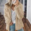 Fleece Coat for Women Oversized Zip Up Hooded Jacket Fuzzy Open Front Hoodie Fall Winter Thermal Outwear