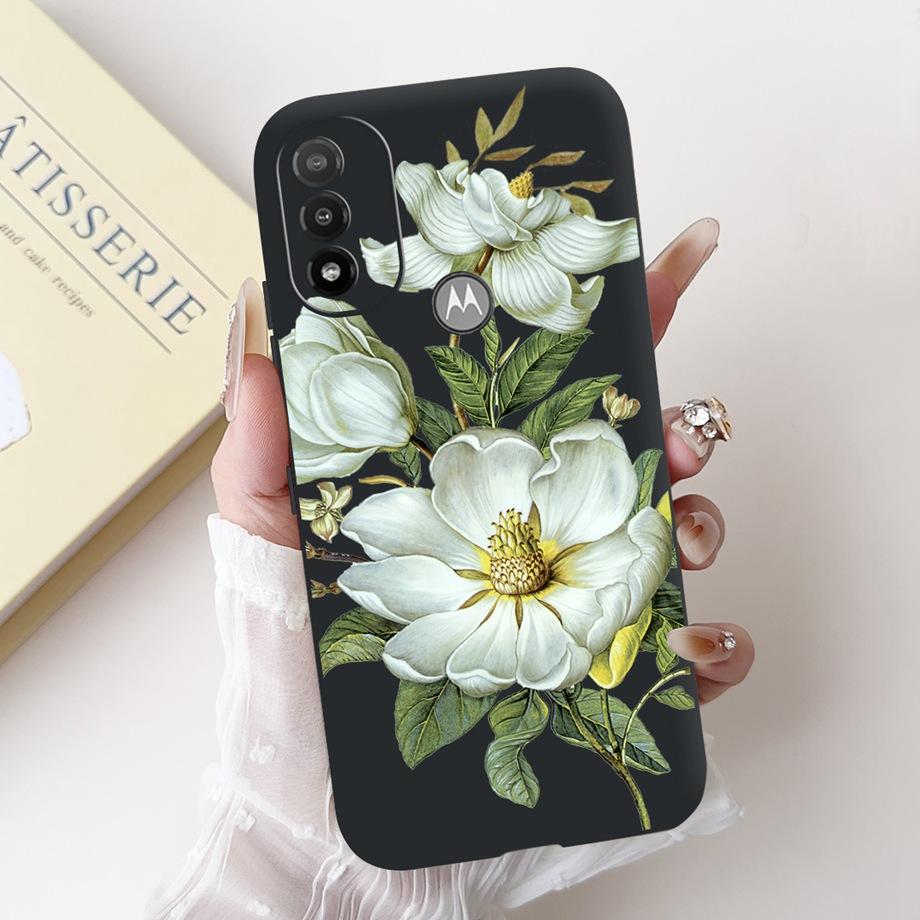 For Motorola Moto E20 E30 E40 E22 E22s E22i Phone Case Back Cover Soft Matte Silicone Slim Fundas Lovely Panda Rabbit Flower