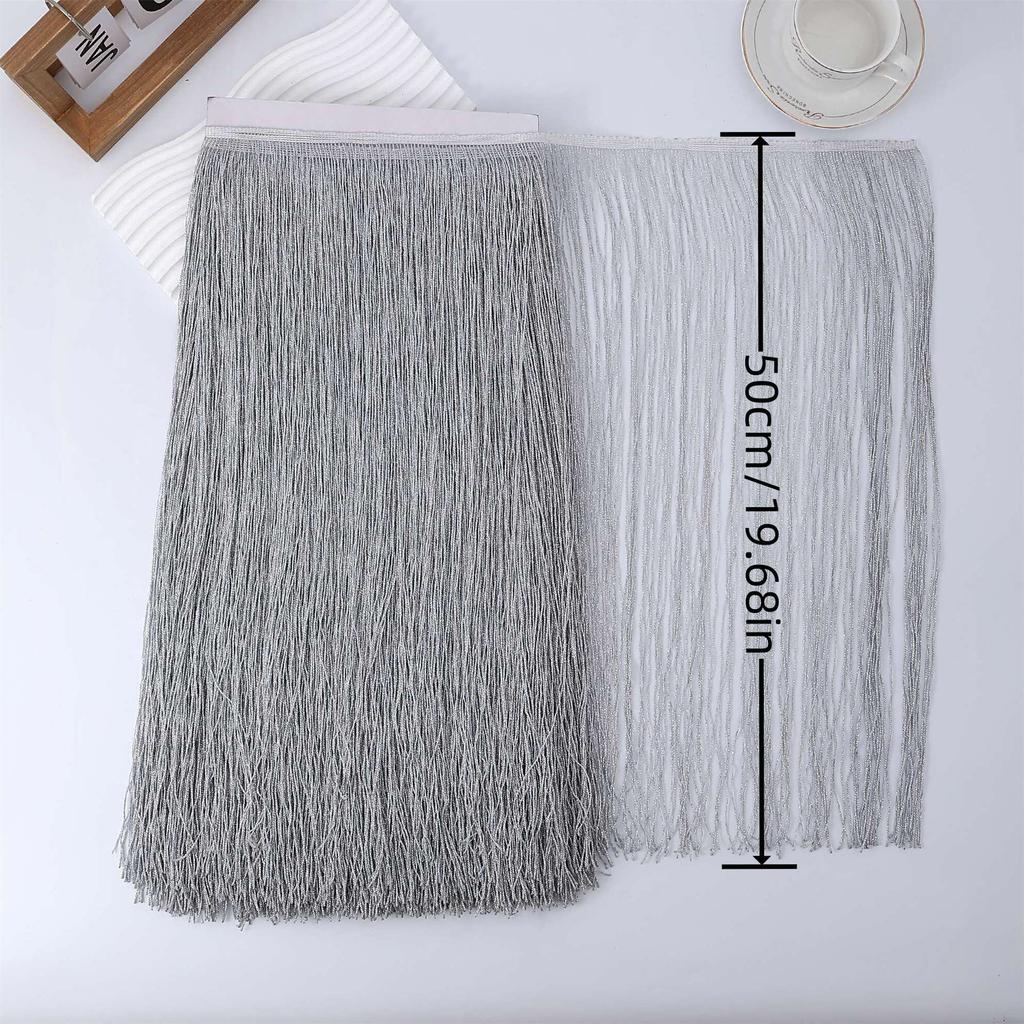 50Cm Gold Polyester Fringed Row Beard Latin Dance Dress Decorative Diy Dress Fringed Lace Clothing Accessory