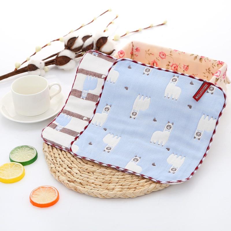 25 x 25 cm, quadratisches Handtuch aus reiner Baumwolle, 6-lagiges kleines Handtuch, Kindergarten-Wischtuch, Gaze-Taschentuch, kleines quadratisches Handtuch aus Baumwolle, Speicheltuch