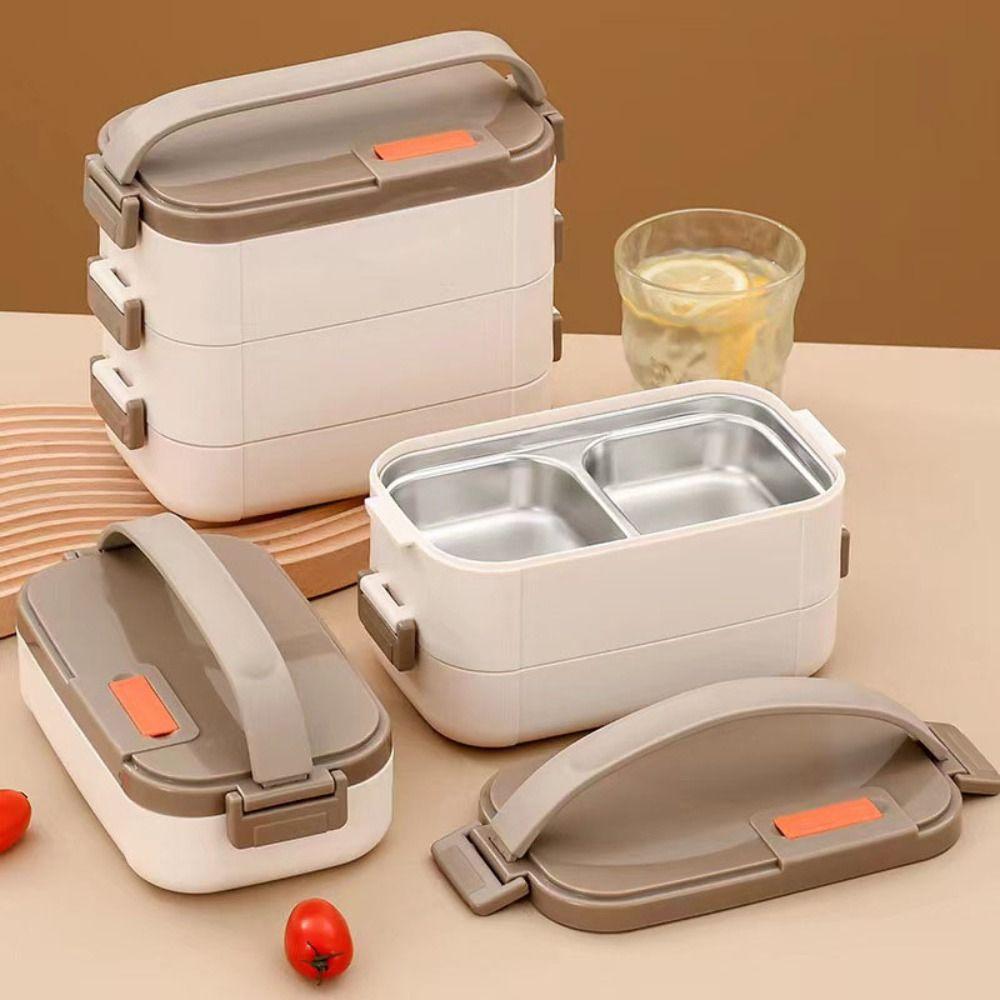 3 Layers Stainless Steel Food Storage Container Sealed Design Food Snacks Box Student School